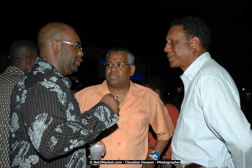 The Hon. Orette Bruce Goldwin, M.P., Prime Minister of Jamaica, Minister of Tourism, Hon. Edmund Bartlett, and Director of Tourism, Basil Smith at the Air Jamaica Jazz and Blues Festival 2008 The Art of Music - Ridday, January 25, 2008 - Air Jamaica Jazz & Blues 2008 The Art of Music venue at the Aqaueduct on Rose Hall Resort & Counrty Club, Montego Bay, St. James, Jamaica W.I. - Thursday, January 24 - Saturday, January 26, 2008 - Photographs by Net2Market.com - Claudine Housen & Barry J. Hough Sr, Photographers - Negril Travel Guide, Negril Jamaica WI - http://www.negriltravelguide.com - info@negriltravelguide.com...!