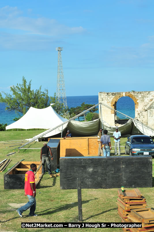 Preparations at the Venue - Jamaica Jazz and Blues Festival 2009, Thursday, January 15, 2009 - Venue at the Aqueduct on Rose Hall Resort &amp; Country Club, Montego Bay, Jamaica - Thursday, January 22 - Saturday, January 24, 2009 - Photographs by Net2Market.com - Barry J. Hough Sr, Photographer/Photojournalist - Negril Travel Guide, Negril Jamaica WI - http://www.negriltravelguide.com - info@negriltravelguide.com...!