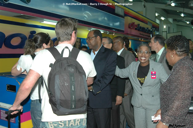 Minister of Tourism, Hon. Edmund Bartlett - Director of Tourism, Basil Smith, and Mayor of Montego Bay, Councilor Charles Sinclair Launch of Winter Tourism Season at Sangster International Airport, Saturday, December 15, 2007 - Sangster International Airport - MBJ Airports Limited, Montego Bay, Jamaica W.I. - Photographs by Net2Market.com - Barry J. Hough Sr, Photographer - Negril Travel Guide, Negril Jamaica WI - http://www.negriltravelguide.com - info@negriltravelguide.com...!