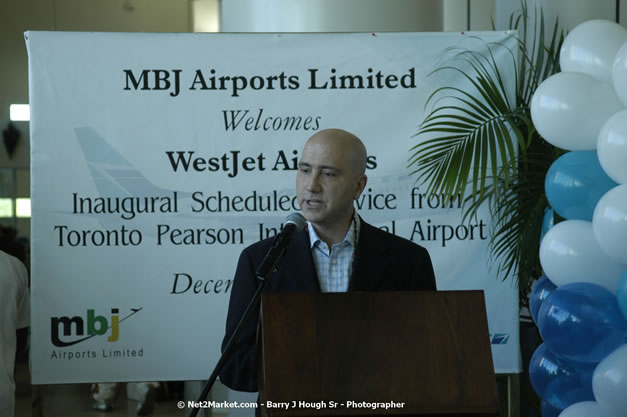 MBJ Airports Limited Welcomes WestJet Airlines - Inaugural Scheduled Service From Toronto Pearsons International Airport - Monday, December 10, 2007 - Sangster International Airport - MBJ Airports Limited, Montego Bay, Jamaica W.I. - Photographs by Net2Market.com - Barry J. Hough Sr, Photographer - Negril Travel Guide, Negril Jamaica WI - http://www.negriltravelguide.com - info@negriltravelguide.com...!