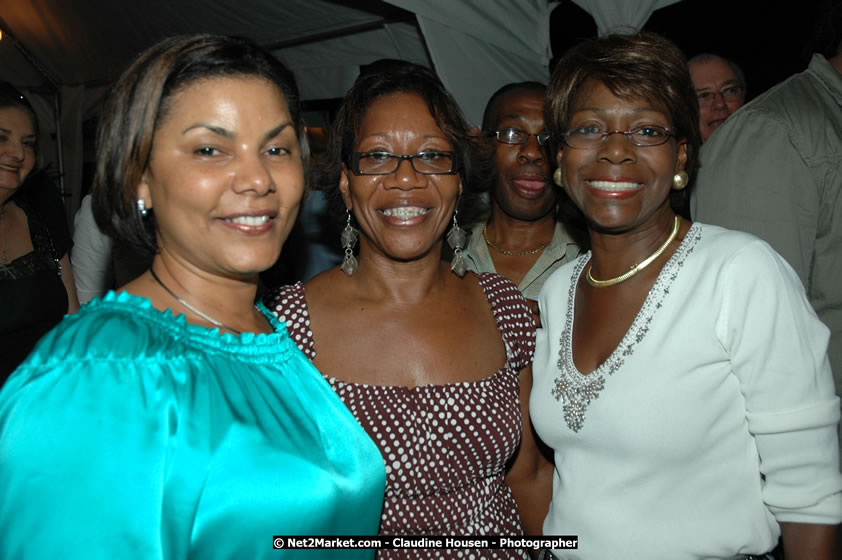 The Hon. Orette Bruce Goldwin, M.P., Prime Minister of Jamaica, Minister of Tourism, Hon. Edmund Bartlett, and Director of Tourism, Basil Smith at the Air Jamaica Jazz and Blues Festival 2008 The Art of Music - Ridday, January 25, 2008 - Air Jamaica Jazz & Blues 2008 The Art of Music venue at the Aqaueduct on Rose Hall Resort & Counrty Club, Montego Bay, St. James, Jamaica W.I. - Thursday, January 24 - Saturday, January 26, 2008 - Photographs by Net2Market.com - Claudine Housen & Barry J. Hough Sr, Photographers - Negril Travel Guide, Negril Jamaica WI - http://www.negriltravelguide.com - info@negriltravelguide.com...!