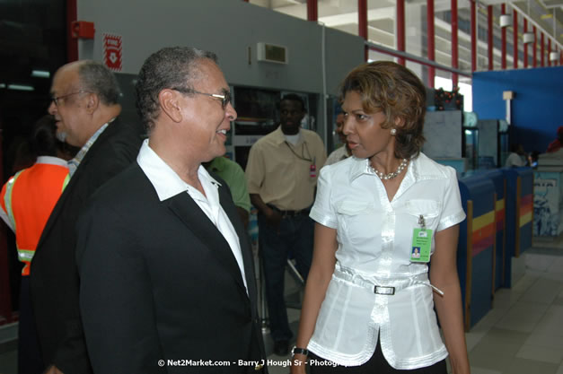 Minister of Tourism, Hon. Edmund Bartlett - Director of Tourism, Basil Smith, and Mayor of Montego Bay, Councilor Charles Sinclair Launch of Winter Tourism Season at Sangster International Airport, Saturday, December 15, 2007 - Sangster International Airport - MBJ Airports Limited, Montego Bay, Jamaica W.I. - Photographs by Net2Market.com - Barry J. Hough Sr, Photographer - Negril Travel Guide, Negril Jamaica WI - http://www.negriltravelguide.com - info@negriltravelguide.com...!