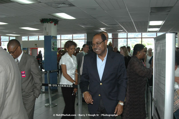 Minister of Tourism, Hon. Edmund Bartlett - Director of Tourism, Basil Smith, and Mayor of Montego Bay, Councilor Charles Sinclair Launch of Winter Tourism Season at Sangster International Airport, Saturday, December 15, 2007 - Sangster International Airport - MBJ Airports Limited, Montego Bay, Jamaica W.I. - Photographs by Net2Market.com - Barry J. Hough Sr, Photographer - Negril Travel Guide, Negril Jamaica WI - http://www.negriltravelguide.com - info@negriltravelguide.com...!