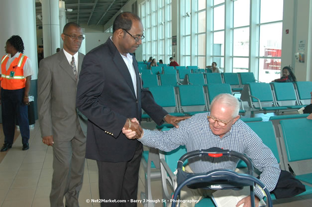 Minister of Tourism, Hon. Edmund Bartlett - Director of Tourism, Basil Smith, and Mayor of Montego Bay, Councillor Charles Sinclair Launch of Winter Tourism Season at Sangster International Airport, Saturday, December 15, 2007 - Sangster International Airport - MBJ Airports Limited, Montego Bay, Jamaica W.I. - Photographs by Net2Market.com - Barry J. Hough Sr, Photographer - Negril Travel Guide, Negril Jamaica WI - http://www.negriltravelguide.com - info@negriltravelguide.com...!