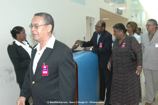 Minister of Tourism, Hon. Edmund Bartlett - Director of Tourism, Basil Smith, and Mayor of Montego Bay, Councillor Charles Sinclair Launch of Winter Tourism Season at Sangster International Airport, Saturday, December 15, 2007 - Sangster International Airport - MBJ Airports Limited, Montego Bay, Jamaica W.I. - Photographs by Net2Market.com - Barry J. Hough Sr, Photographer - Negril Travel Guide, Negril Jamaica WI - http://www.negriltravelguide.com - info@negriltravelguide.com...!