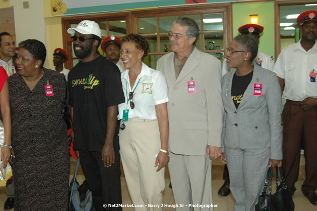 Minister of Tourism, Hon. Edmund Bartlett - Director of Tourism, Basil Smith, and Mayor of Montego Bay, Councillor Charles Sinclair Launch of Winter Tourism Season at Sangster International Airport, Saturday, December 15, 2007 - Sangster International Airport - MBJ Airports Limited, Montego Bay, Jamaica W.I. - Photographs by Net2Market.com - Barry J. Hough Sr, Photographer - Negril Travel Guide, Negril Jamaica WI - http://www.negriltravelguide.com - info@negriltravelguide.com...!