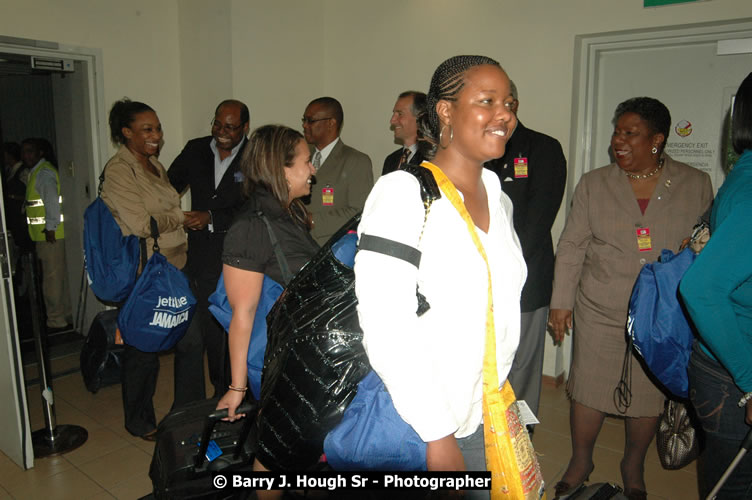 JetBue Airways' Inaugural Air Service between Sangster International Airport, Montego Bay and John F. Kennedy Airport, New York at MBJ Airports Sangster International Airport, Montego Bay, St. James, Jamaica - Thursday, May 21, 2009 - Photographs by Net2Market.com - Barry J. Hough Sr, Photographer/Photojournalist - Negril Travel Guide, Negril Jamaica WI - http://www.negriltravelguide.com - info@negriltravelguide.com...!