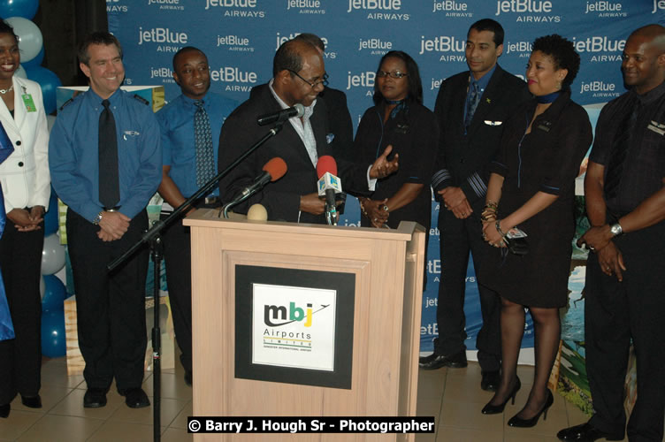 JetBue Airways' Inaugural Air Service between Sangster International Airport, Montego Bay and John F. Kennedy Airport, New York at MBJ Airports Sangster International Airport, Montego Bay, St. James, Jamaica - Thursday, May 21, 2009 - Photographs by Net2Market.com - Barry J. Hough Sr, Photographer/Photojournalist - Negril Travel Guide, Negril Jamaica WI - http://www.negriltravelguide.com - info@negriltravelguide.com...!