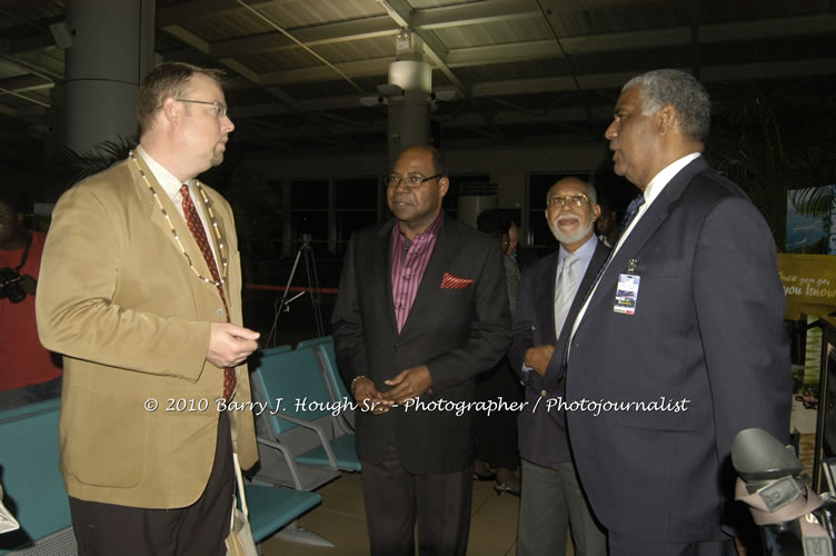 US Airways Inaugurtes New Service from Phoenix Sky Harbor International Airport to Sangster International Airport, Friday, December 18, 2009, Sangster International Airport, Montego Bay, St. James, Jamaica W.I. - Photographs by Net2Market.com - Barry J. Hough Sr, Photographer/Photojournalist - The Negril Travel Guide - Negril's and Jamaica's Number One Concert Photography Web Site with over 40,000 Jamaican Concert photographs Published -  Negril Travel Guide, Negril Jamaica WI - http://www.negriltravelguide.com - info@negriltravelguide.com...!