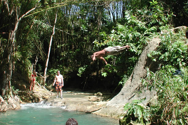 Riverwalk at   Mayfield Falls - Negril, Jamaica W.I. - Saturday, December 8, 2001 - Negril Travel Guide