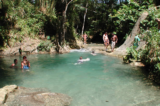 Riverwalk at   Mayfield Falls - Negril, Jamaica W.I. - Saturday, December 8, 2001 - Negril Travel Guide