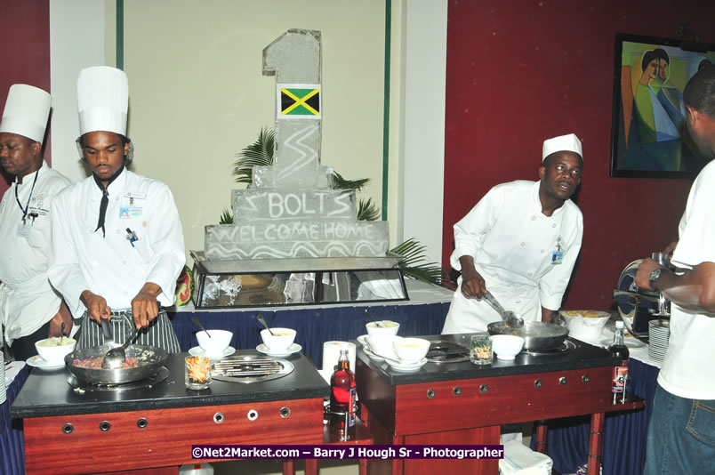 Usain Bolt of Jamaica - The Fastest Man In The World  - Usain Bolt Homecoming Celebrations - Press Conference at the Grand Bahia Principe &amp; Sherwood Content - Waldensia Primary School - Photographs by Net2Market.com - Barry J. Hough Sr. Photojournalist/Photograper - Photographs taken with a Nikon D300 - Negril Travel Guide, Negril Jamaica WI - http://www.negriltravelguide.com - info@negriltravelguide.com...!