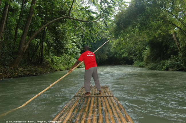 Rafting on the Martha Brae - Virgin Atlantic Inaugural Flight To Montego Bay, Jamaica Photos - Sir Richard Bronson, President & Family, and 450 Passengers - Rafting on the Martha Brae - Tuesday, July 4, 2006 - Negril Travel Guide, Negril Jamaica WI - http://www.negriltravelguide.com - info@negriltravelguide.com...!